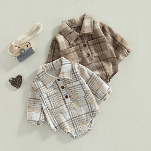 Toddler Oversized Plaid Flannel Jumpsuit Romper - Shop Baby Boutiques 