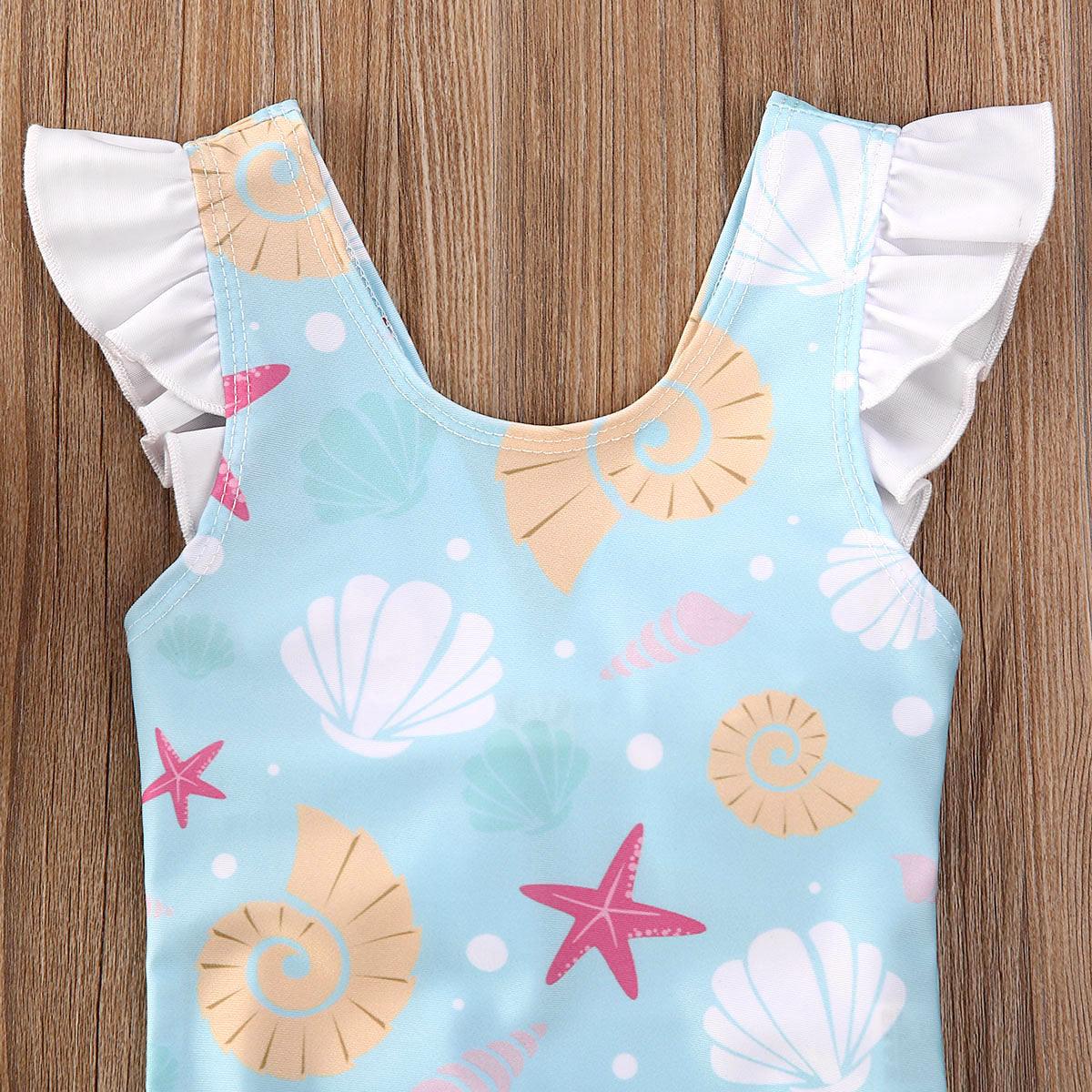 Toddler Sea Shells Swimsuit With Bow - Shop Baby Boutiques 