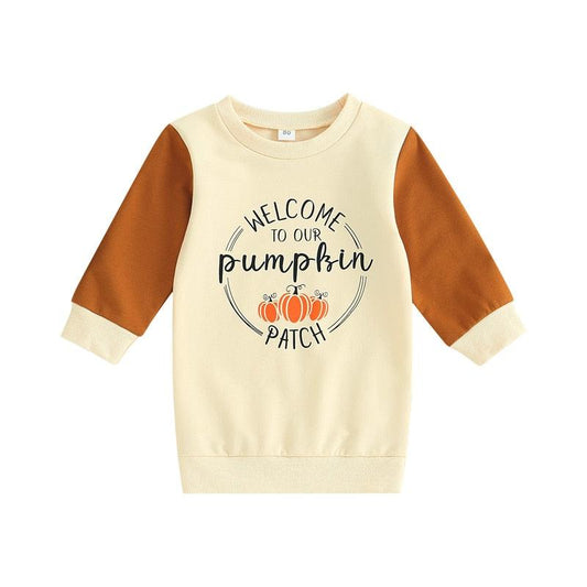 Welcome to Our Pumpkin Patch Dress Top Print Shirt-Shop Baby Boutiques