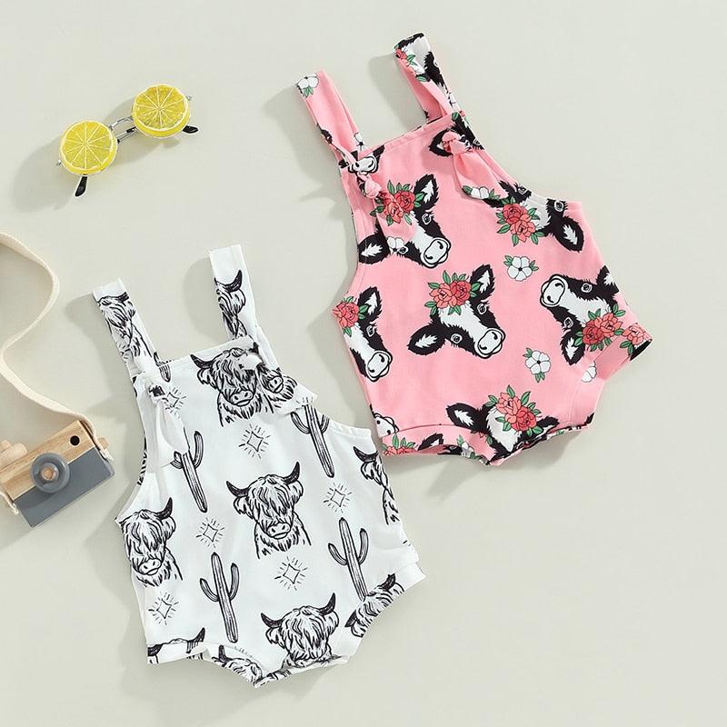 Western Cow Print Baby Rompers - Shop Baby Boutiques 