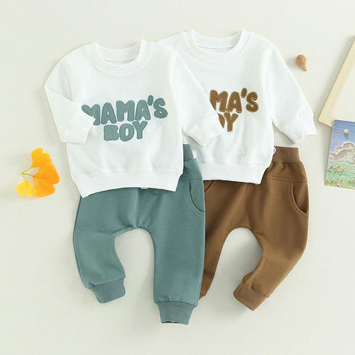 Embroidered Mama's Boy Jogger Set-Shop Baby Boutiques